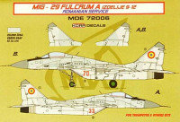 Kora Model MDE72006 MiG-29 Fulcrum 9-12 Romanian service декали декали 1/72