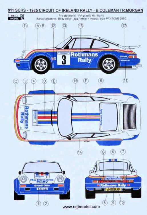 Reji Model 360 911 SC RS 'Rothmans' Circuit of Ireland 1985 1/24