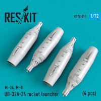 Reskit RS72-0311 UB-32A-24 rocket launcher (4 pcs) (Mi-24,Mi-8) 1/72