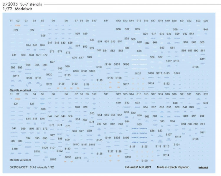 Eduard D72035 Decals Su-7 stencils (MSVIT) 1/72