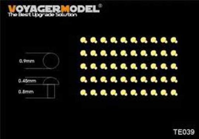 Voyager Model TE039 Turned metal bolts pattern4 (M0.4X0.6)50pcs.(For All) 1/35