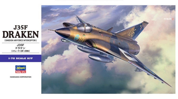Hasegawa 01578 Перехватчик ВВС Швеции J35F Draken 1/72