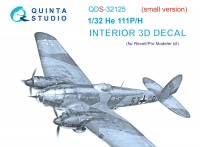 Quinta studio QDS-32125 He 111 P/H (Revell/ProModeler) (малая версия) 3D Декаль интерьера кабины 1/32