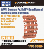 Heavy Hobby PT-35018 WWII German Pz.III/IV 40cm Normal Tracks Middle Pattern A 1/35