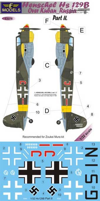 Lf Model C3278 Decals Hs 129B over Kuban/Russia Pt.2 1/32