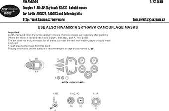 New Ware NWA-M0514 1/72 Mask Douglas A-4B/4P Skyhawk BASIC (AIRF)