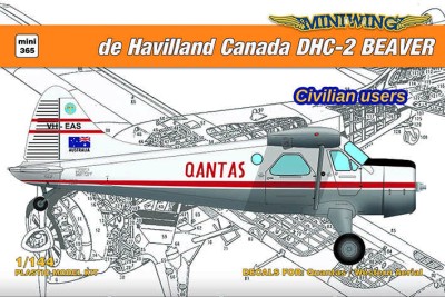 Miniwing Plastic MINI365 de Havilland Canada DHC-2 Beaver / civilian users 1 kit boxed, 2 decal versions, canopy mask 1/144