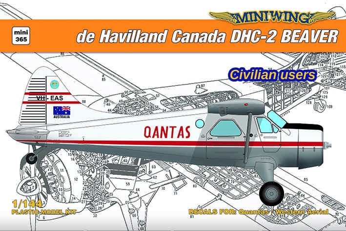 Miniwing Plastic MINI365 de Havilland Canada DHC-2 Beaver / civilian users 1 kit boxed, 2 decal versions, canopy mask 1/144