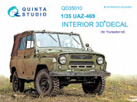 Quinta studio QD35010 УАЗ 469 (для модели Trumpeter) 3D Декаль интерьера кабины 1/35