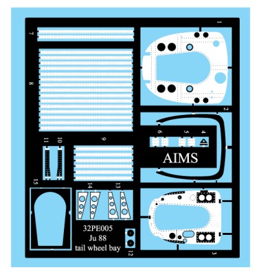 Aims AIMS32PE05 Junkers Ju-88A-1 tail wheel bay providing details (designed to be used with Revell kits) 1/32