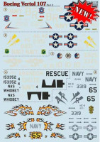 Print Scale 72-153 Boeing-Vertol 107 part 2 The complete set 1,5 leaf Wet decal 1/72