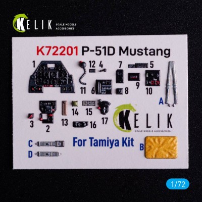 Reskit K72201 P-51D Mustang - interior 3D (TAM) 1/72
