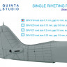 Quinta studio QRV-019 Одиночные клепочные ряды (размер клепки 0.10 mm, интервал 0.4 mm, масштаб 1/72), черные, общая длина 6,7 m 1/72