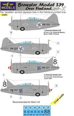 Lf Model C4492 Decals Brewster Model 239 over Finland 1/144