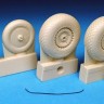 Barracuda Studios BCR32066 Messerschmitt Me-262 Main, Ribbed Hub Nosewheels. (designed to be used with Revell nd Trumpeter kits) 1/32
