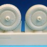 Barracuda Studios BCR32066 Messerschmitt Me-262 Main, Ribbed Hub Nosewheels. (designed to be used with Revell nd Trumpeter kits) 1/32