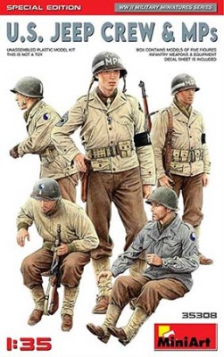 MiniArt 35308 1/35 US Jeep Crew &amp; MPs (5 fig., Special Edition)