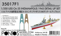 Pontos model 35017F1 USS CA-35 Indianapolis 1945 Detail up set for Academy 1/350