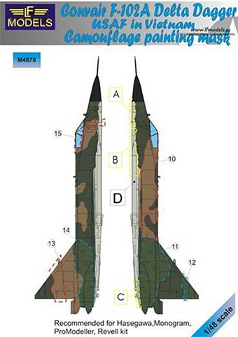 Lf Model M4878 Mask F-102A Delta Dagger USAF Camo.painting 1/48