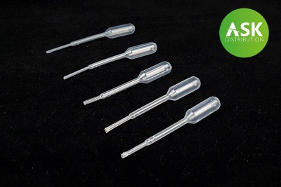 Art Scale 200-T0073 Pipettes for mixing colors Small Size 5x1ml Set of 5 small pipettes scale for dosing paints and thinners precisely. No Scale