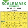 Art Scale 200-M48040 Saab J-21A3 wheels and canopy frame paint masks (inside and outside) 1/48