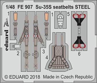 Eduard FE907 Su-35S seatbelts STEEL 1/48