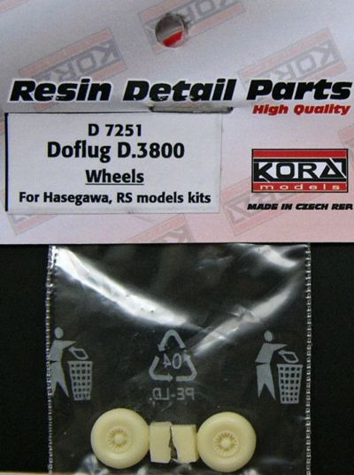 Kora Model D7251 Wheels for Doflug D.3800 (HAS/RSMOD) 1/72