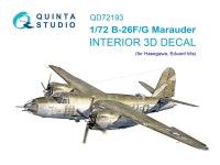 Quinta Studio QD72193 B-26F/G Marauder (Hasegawa) 3D Декаль интерьера кабины 1/72