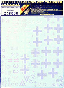 HGW 248050 Decals Messerschmitt Bf 109 'Afrika' (EDU) 1/48