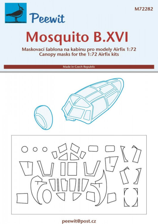 Peewit M72282 Canopy mask Mosquito B.XVI (AIRFIX) 1/72