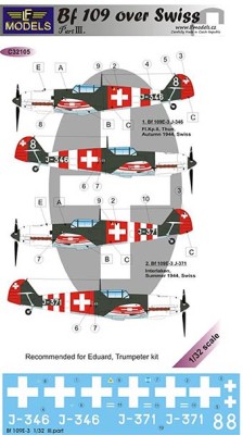 Lf Model C32105 Decals Bf 109 over Swiss (EDU/TRUMP) Part 3 1/32