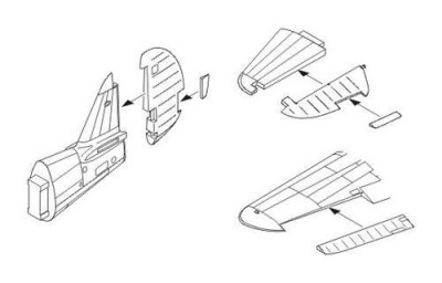 CMK 5049 P-40E/ K/M/ N Warhawk Control surfaces set HAS 1/32