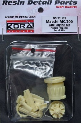 Kora Model DS72178 Macchi MC.200 Late Engine set (Piaggio prop.) 1/72