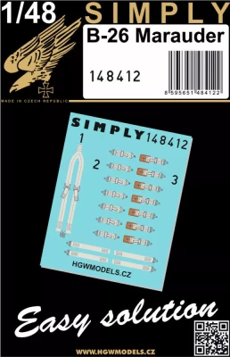 HGW 148412 Seatbelts B-26 Marauder (SIMPLY) 1/48