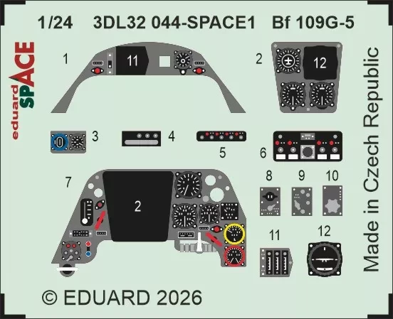 Eduard 3DL32044 Bf 109G-5 SPACE (AIRF) 1/24