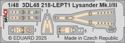 Eduard 3DL48218 Lysander Mk.I/III SPACE (AIRF) 1/48