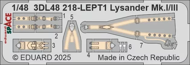 Eduard 3DL48218 Lysander Mk.I/III SPACE (AIRF) 1/48