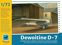 Peewit 73003 Dewoitine D-7 (3D printed resin kit) 1/72