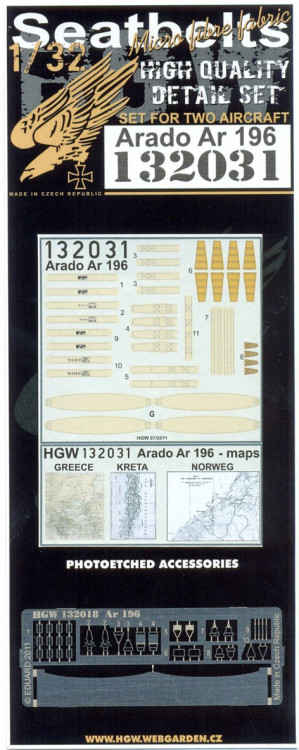 HGW 132031 Arado Ar 196 Seatbelts 1/32
