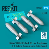 Reskit 72511 British 1000lb HE-Blast, GP, Low Drag bombs 1/72