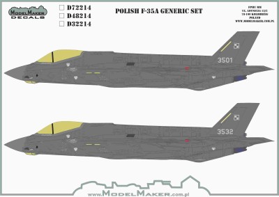 Model Maker Decals D32214 Polish Lockheed-Martin F-35A Lightning II generic set 1/32