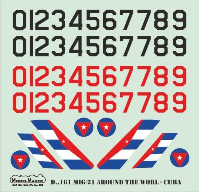 Model Maker Decals D48161 Mikoyan MiG-21 Around The World Cuba 1/48