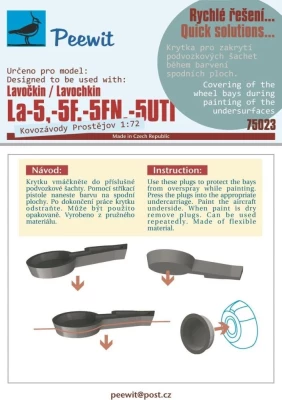 Peewit P75023 Wheel bay cover for La-5/5F/5FN/5 UTI (KP) 1/72