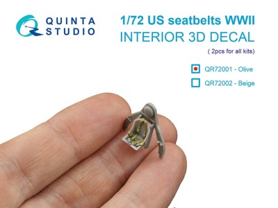 Quinta studio QR72001 Комплект ремней для самолета ВВС США, хаки, ВМВ (2 шт) 1/72
