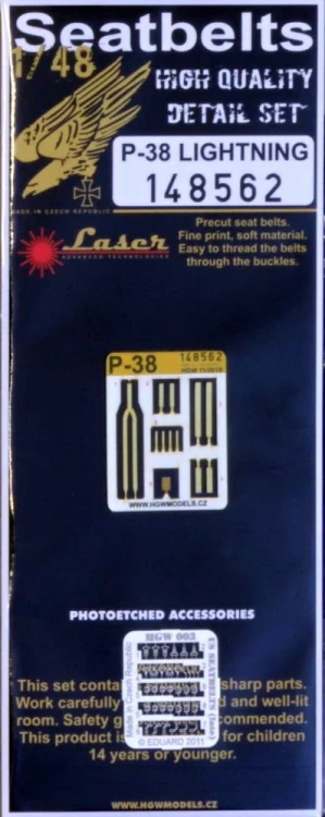 HGW 148562 Seatbelts P-38 Lightning (laser) 1/48
