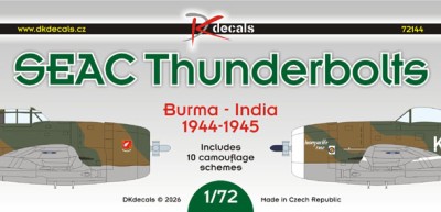 Dk Decals 72144 SEAC Thunderbolts Burma-India (10x camo) 1/72