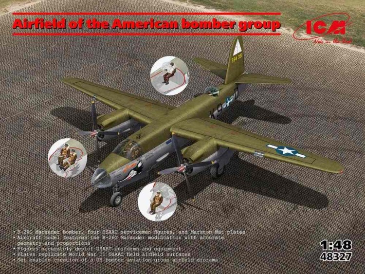 ICM 48327 Airfield of the American bomber group 1/48