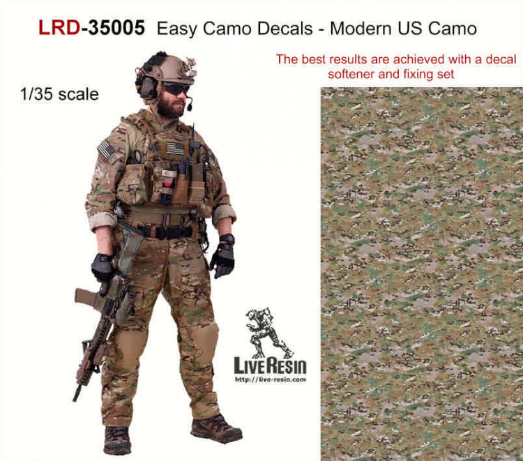 LiveResin LRD35005 Easy Camo Decals - Modern US Military Camo 1/35