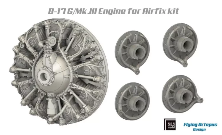 Sbs Model 72090 B-17G/Mk.III Engine Set (REV) 1/72