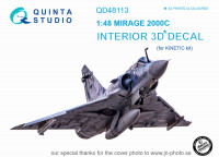 Quinta studio QD48113 Mirage 2000C (для модели Kinetic) 3D декаль интерьера кабины 1/48